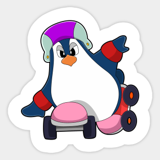 Penguin as Inline Skater with Inline Skates Sticker